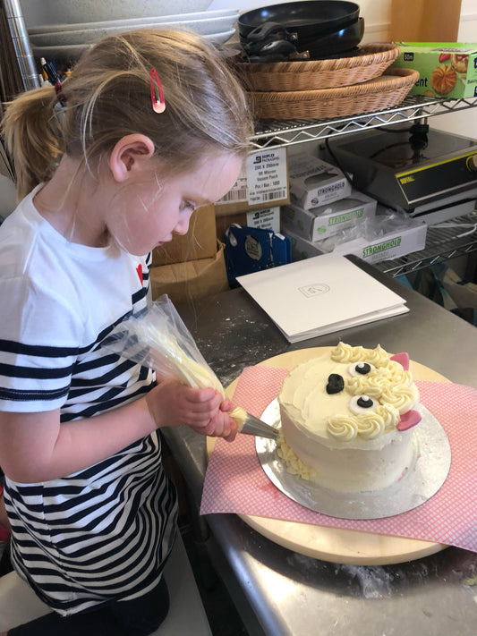 Our first childrens cake decorating workshop for Easter